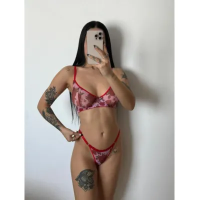 Conjunto con aro de tul estampado 